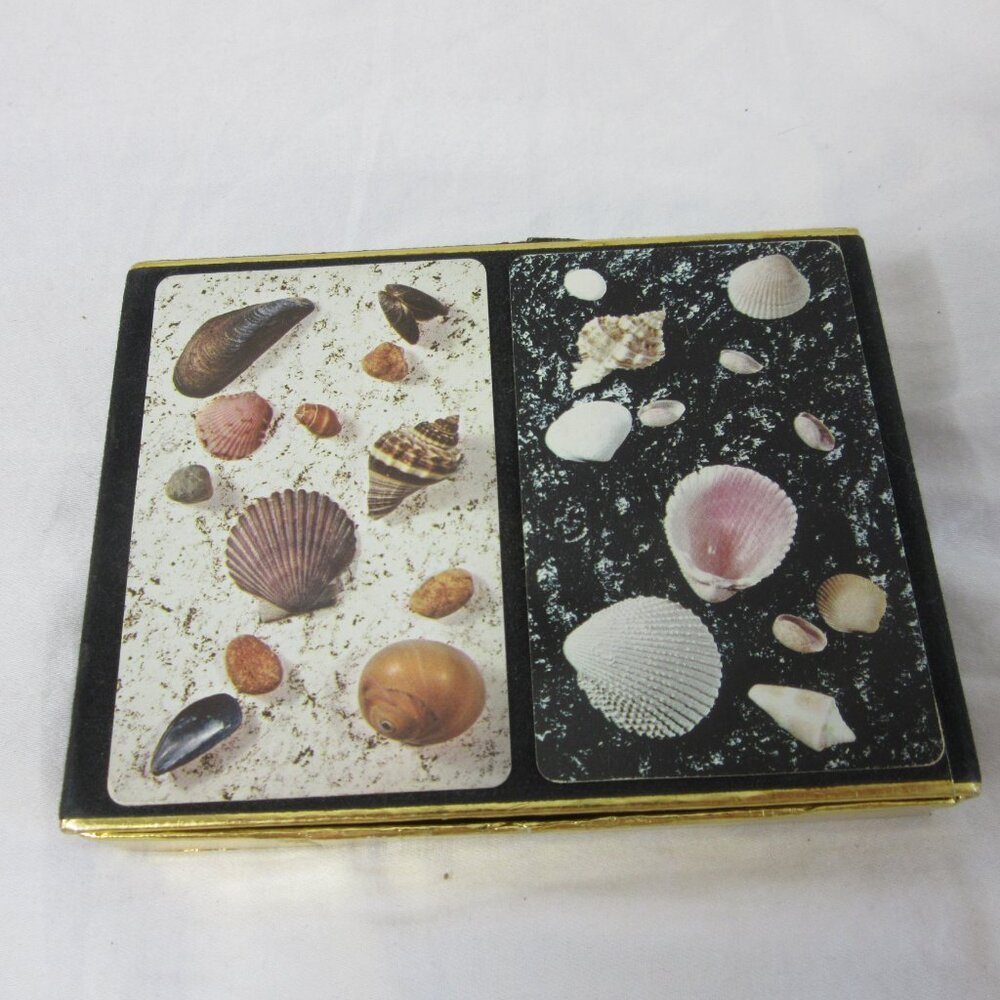 Congress Dual Deck Playing Cards Vintage Rare Shell Chemical Velvet Box